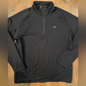 Travis Mathew Black Lightweight Quarter Zip Jacket with Pockets
